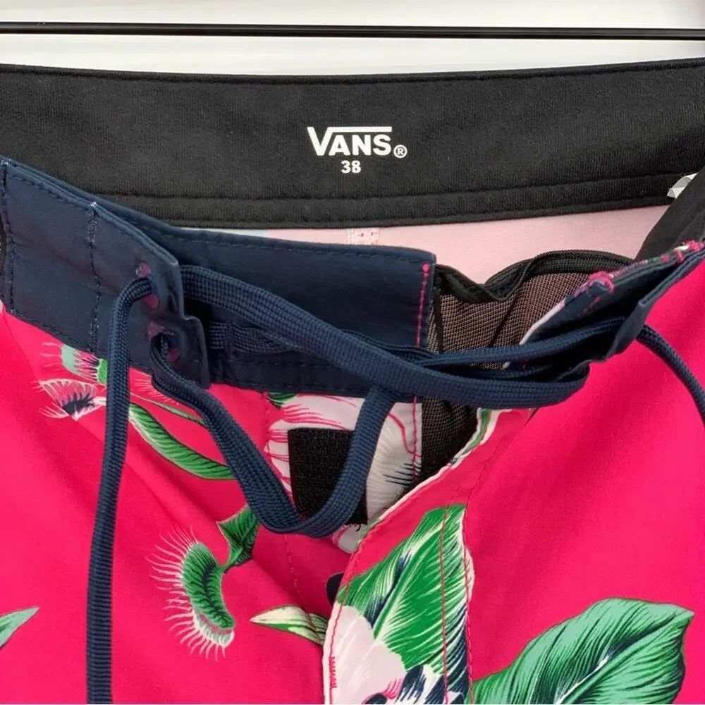 VANS Swim Trunks Venus Fly Trap Pink Navy 38